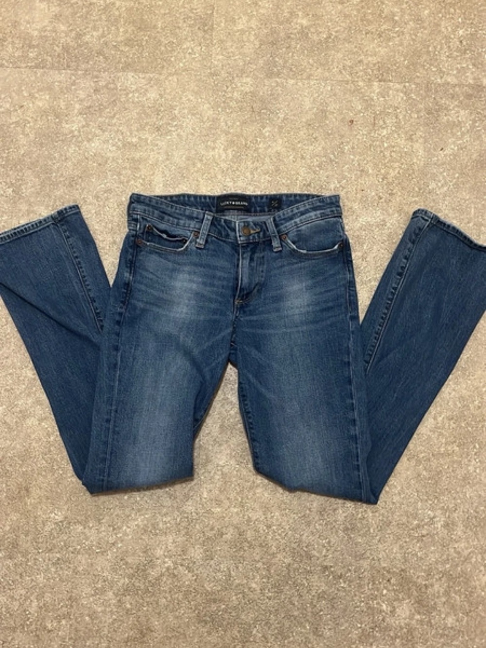 Lucky Brand Womens Mid Wash Straight Leg Jeans